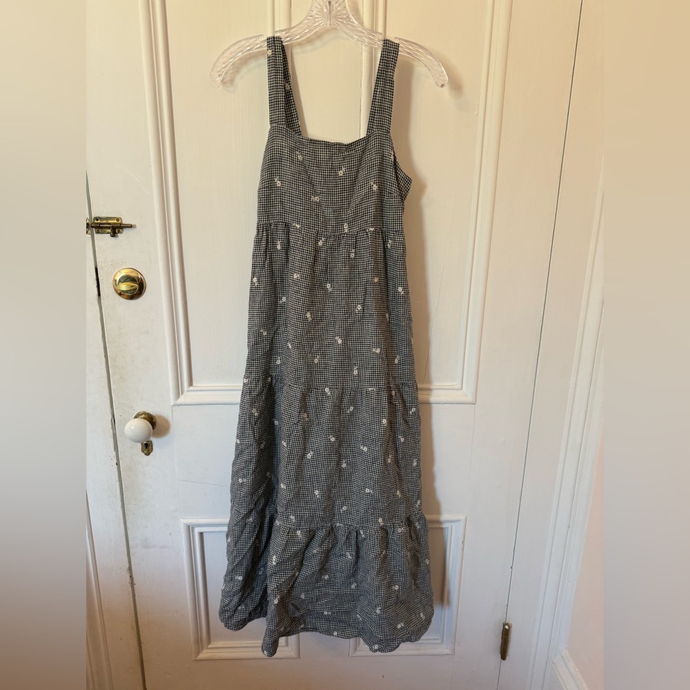 Madewell Black and White Gingham Maxi Dress